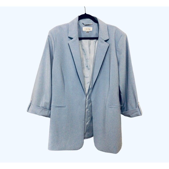 Light Powder Blue CALVIN KLEIN Blazer Style Jacket Sz 24W New With Tags - Picture 1 of 4